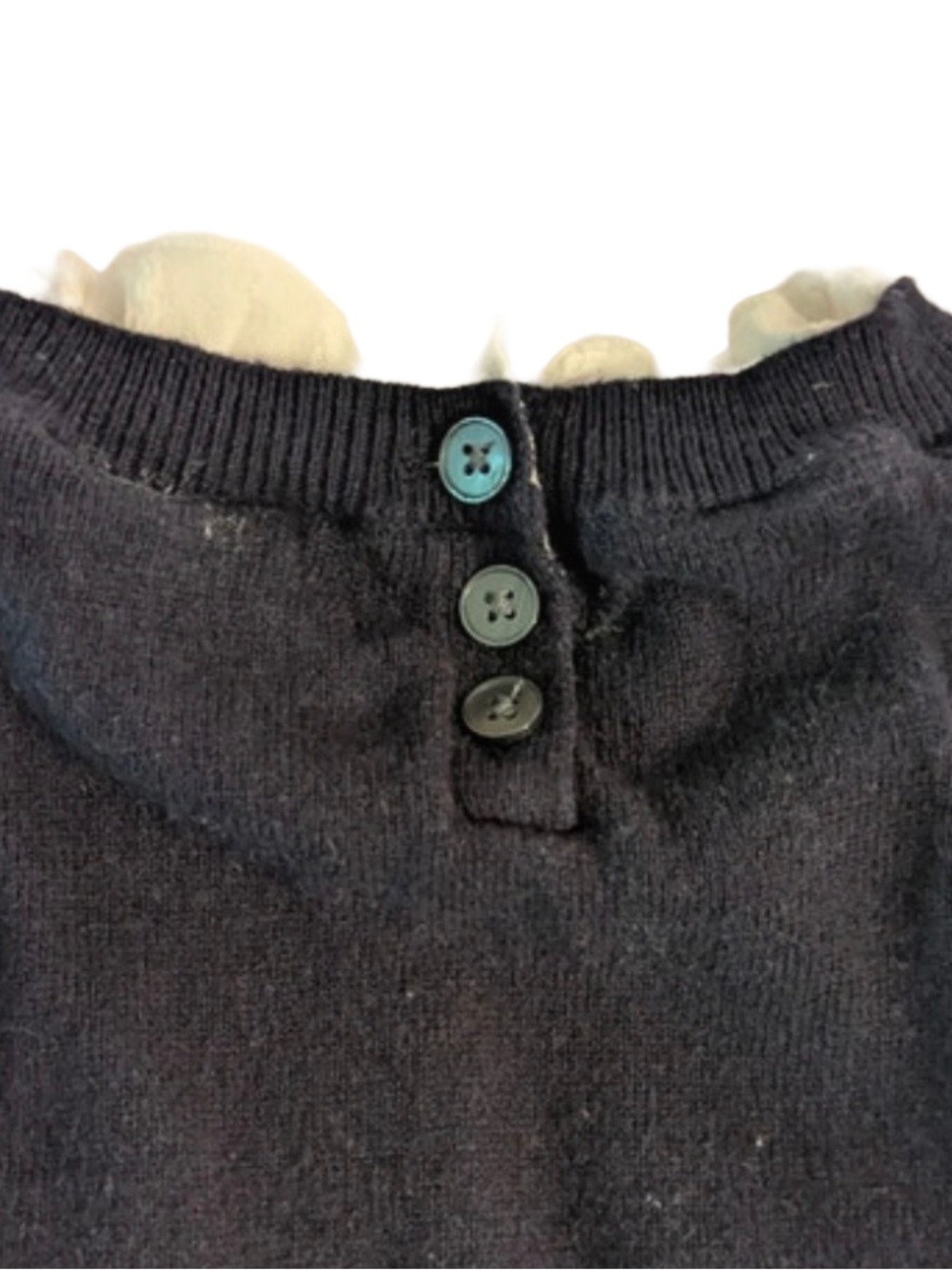 Boden Beatrice Sweater Dress Navy Wool Cashmere Ruffle Collar Preppy - Picture 7 of 8